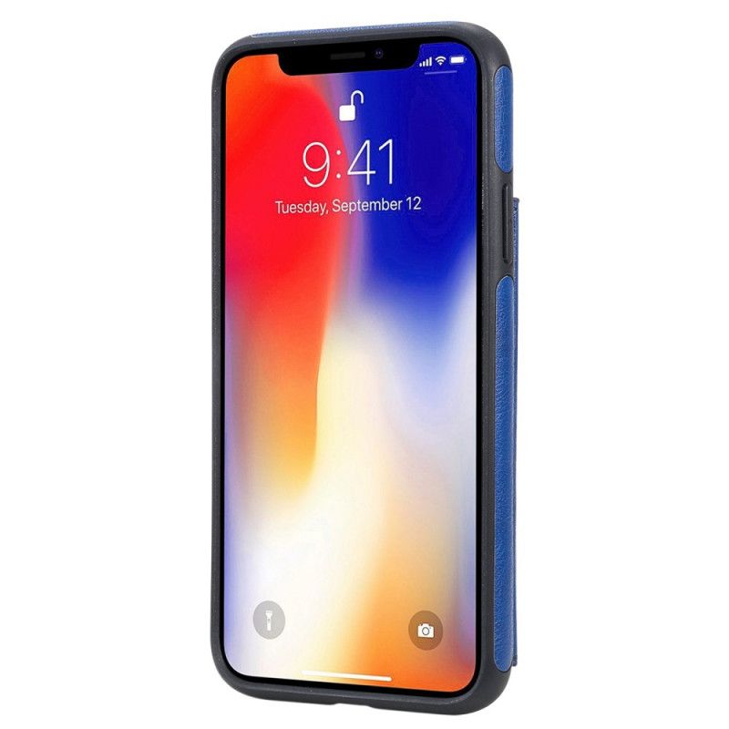 Deksel iPhone X Marineblå Kortholder Med Kattetrykk