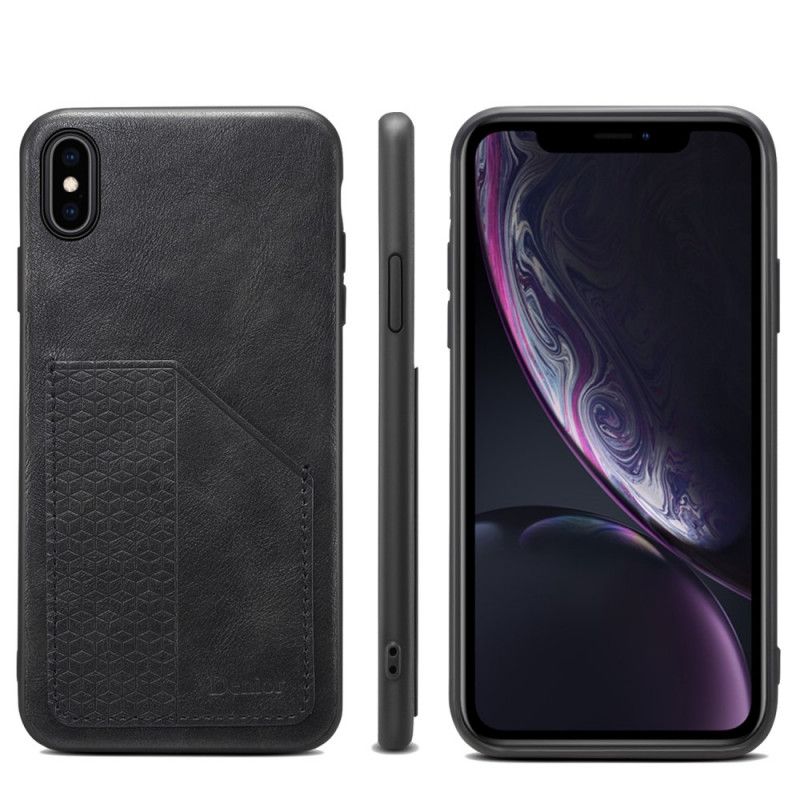 Deksel iPhone X Svart Denior Kortholder