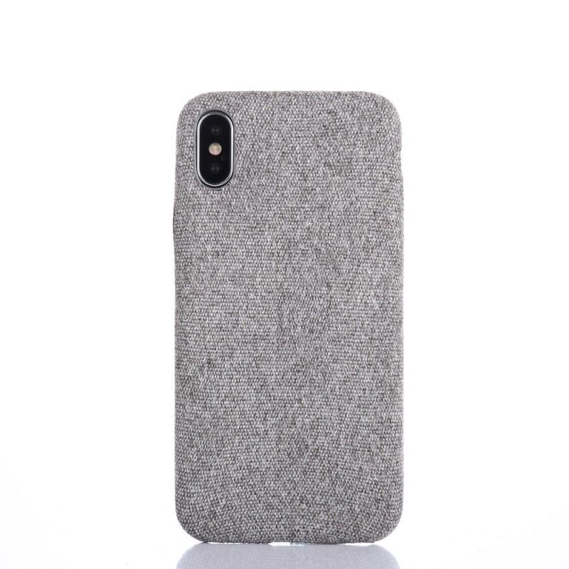 Deksel iPhone X Svart Elegant Stoff