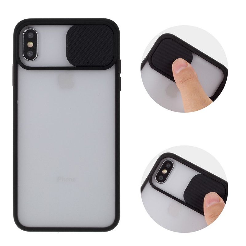 Deksel iPhone X Svart Fotomodulomslag