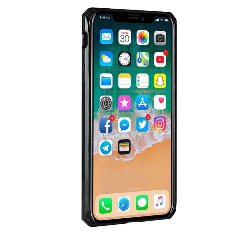 Deksel iPhone X Svart Kortholderrem Og Nøkkelbånd I Ekte Lær