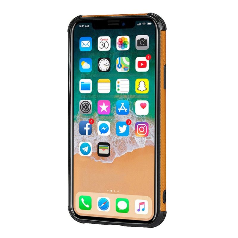 Deksel iPhone X Svart Monokrom Dobbel Kortholder