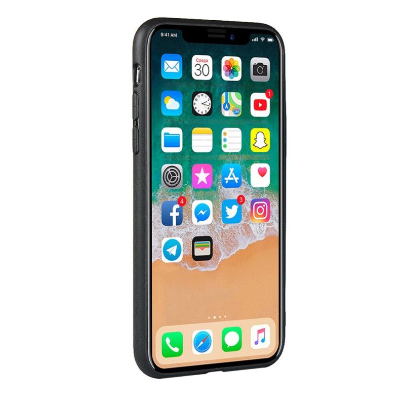 Deksel iPhone X Svart Monokrom Dobbeltkortholder