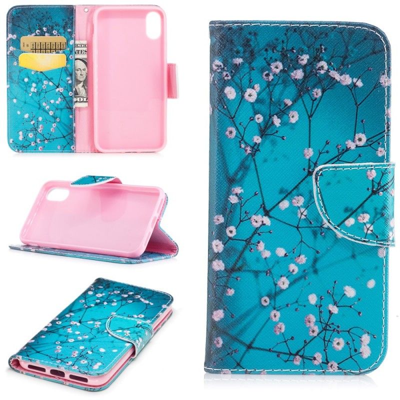 Folio Deksel for iPhone X Blomstrende Tre