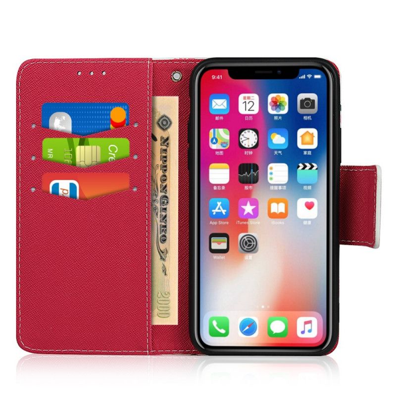 Folio Deksel for iPhone X Rød Stropper