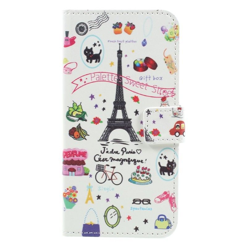 Lærdeksel Folio Deksel Samsung Galaxy A5 2017 Mobildeksel Jeg Elsker Paris