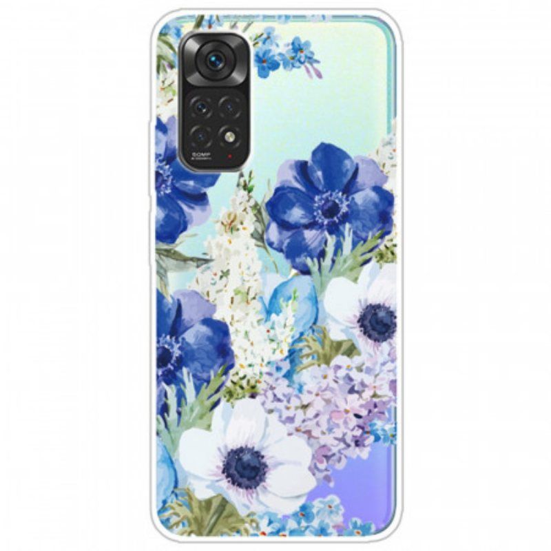 Deksel Til Xiaomi Redmi Note 11 / 11S Sømløs Akvarell Blå Blomster