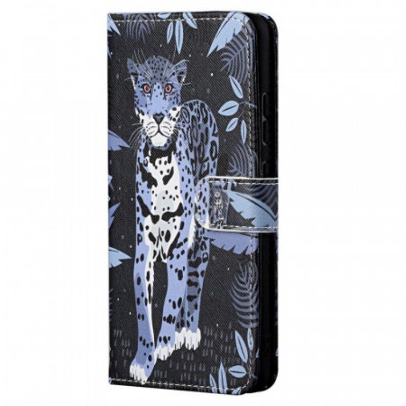 Folio Deksel Til Xiaomi Redmi Note 11 / 11S Med Kjede Strappy Leopard