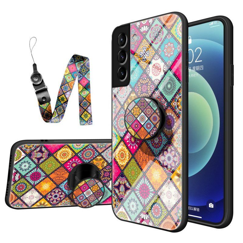 Deksel Til Samsung Galaxy S22 Plus 5G Patchwork Magnetisk Holder