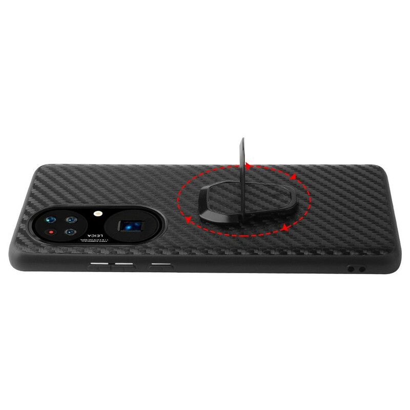 Deksel Huawei P50 Pro Carbon Fiber Support Ring Beskyttelse Deksel