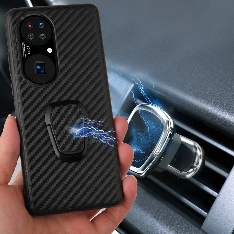 Deksel Huawei P50 Pro Carbon Fiber Support Ring Beskyttelse Deksel