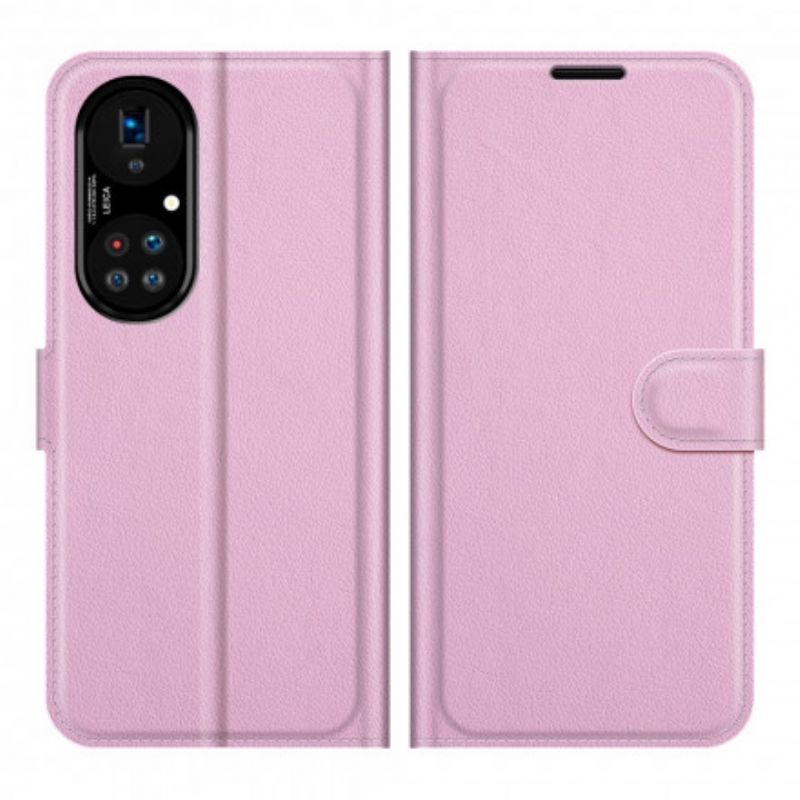 Folio Deksel Huawei P50 Pro Klassisk Litchi-skinnstil