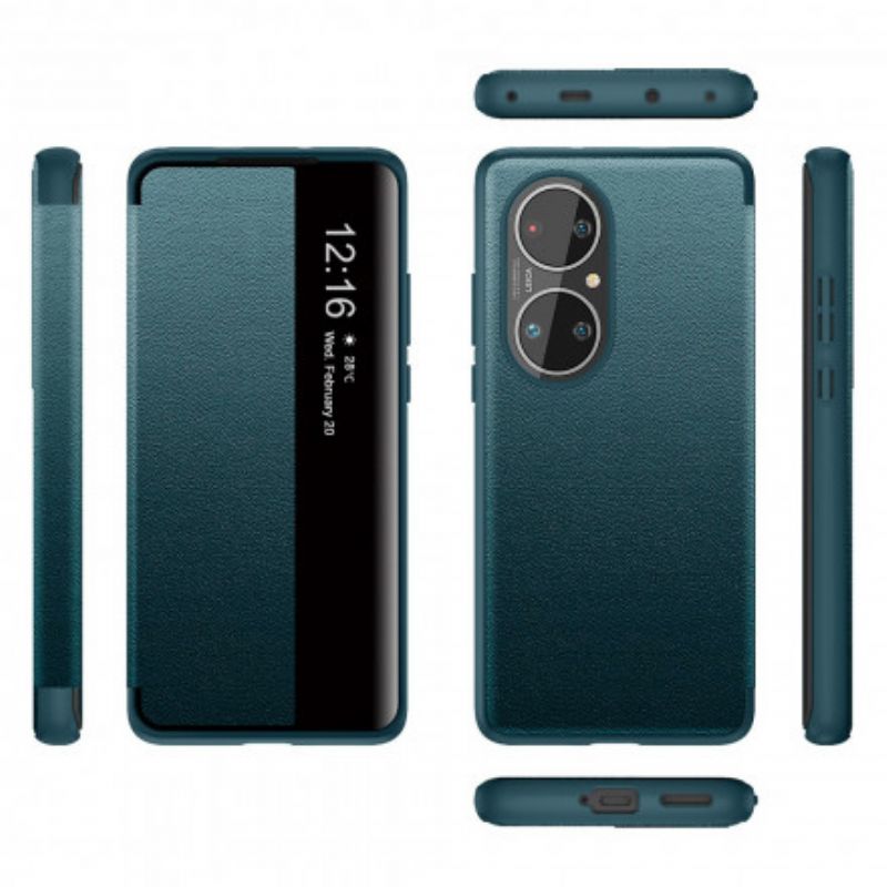 Se Deksel Huawei P50 Pro Teksturert Kunstskinn