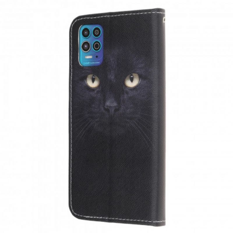 Folio Deksel Moto G100 Black Strappy Cat Eyes