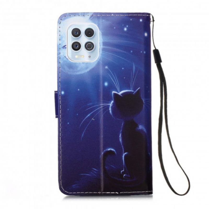 Folio Deksel Moto G100 Moonlight Cat