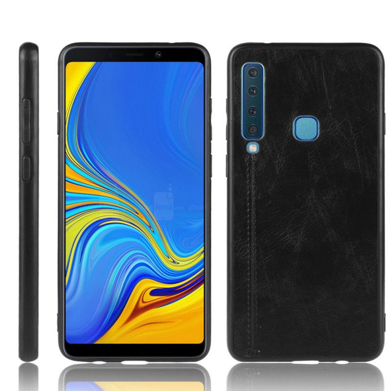 Deksel Samsung Galaxy A9 Svart Sydd Skinneffekt