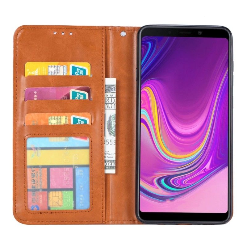 Folio Deksel for Samsung Galaxy A9 Svart Kortholder I Imitert Lær