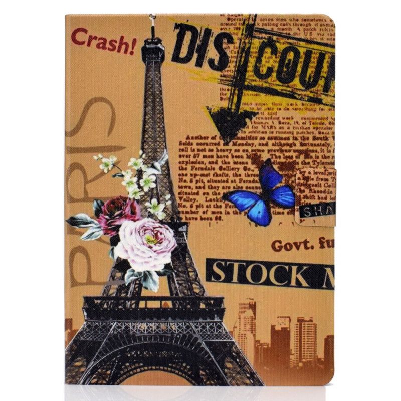 Folio Deksel for iPad Air 10.9" (2020) Eiffeltårn Med Blomster