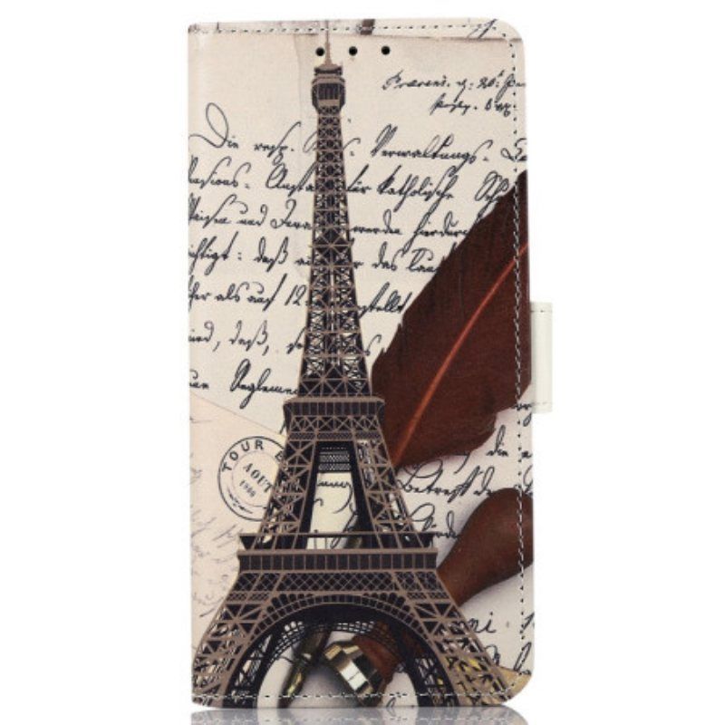 Folio Deksel Til Xiaomi Redmi Note 12 4G Poetens Eiffeltårn