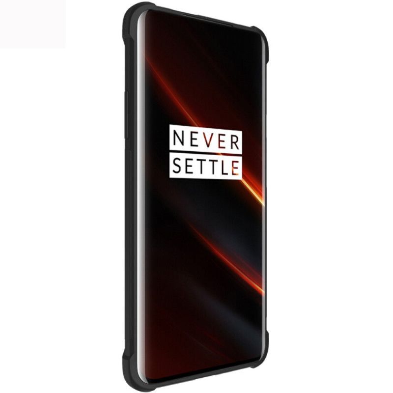 Deksel OnePlus 7T Pro Svart Fleksibel Silikon Med Imak Skjermfilm