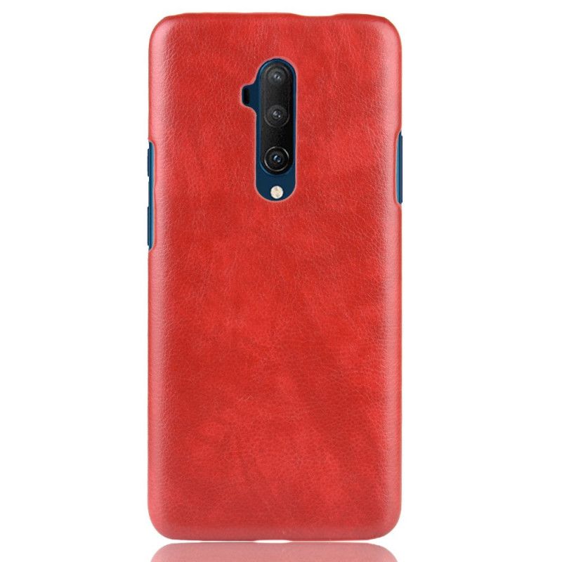 Deksel OnePlus 7T Pro Svart Litchi-Skinneffekt