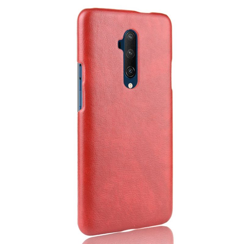 Deksel OnePlus 7T Pro Svart Litchi-Skinneffekt