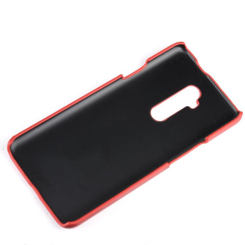 Deksel OnePlus 7T Pro Svart Litchi-Skinneffekt