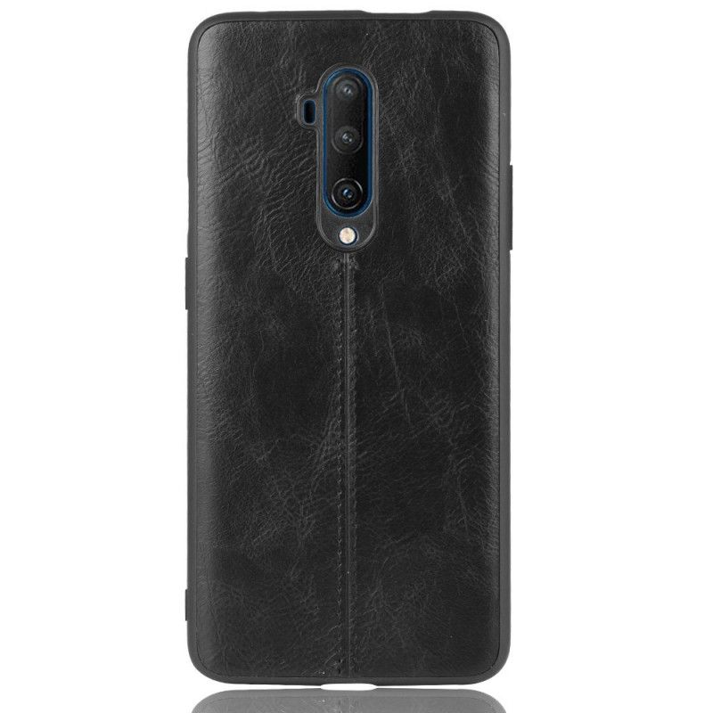 Deksel OnePlus 7T Pro Svart Sydd Skinneffekt