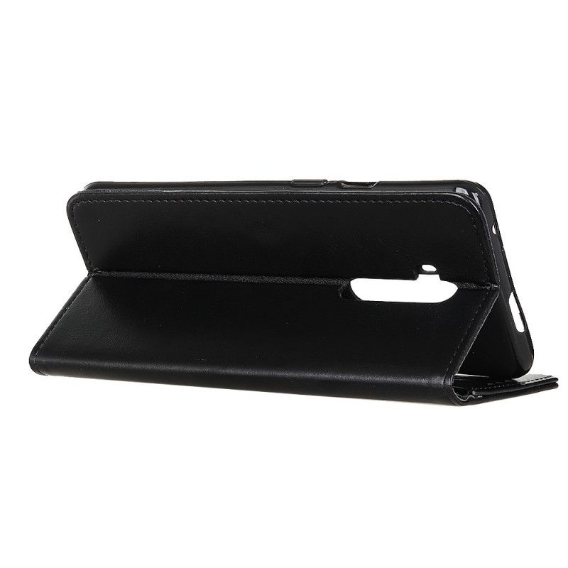 Folio Deksel for OnePlus 7T Pro Svart Skinnende Skinneffekt