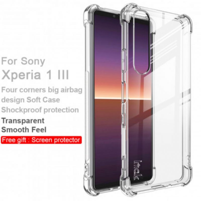 Deksel Sony Xperia 1 Iii Gjennomsiktig Med Imak-skjermfilm Beskyttelse Deksel