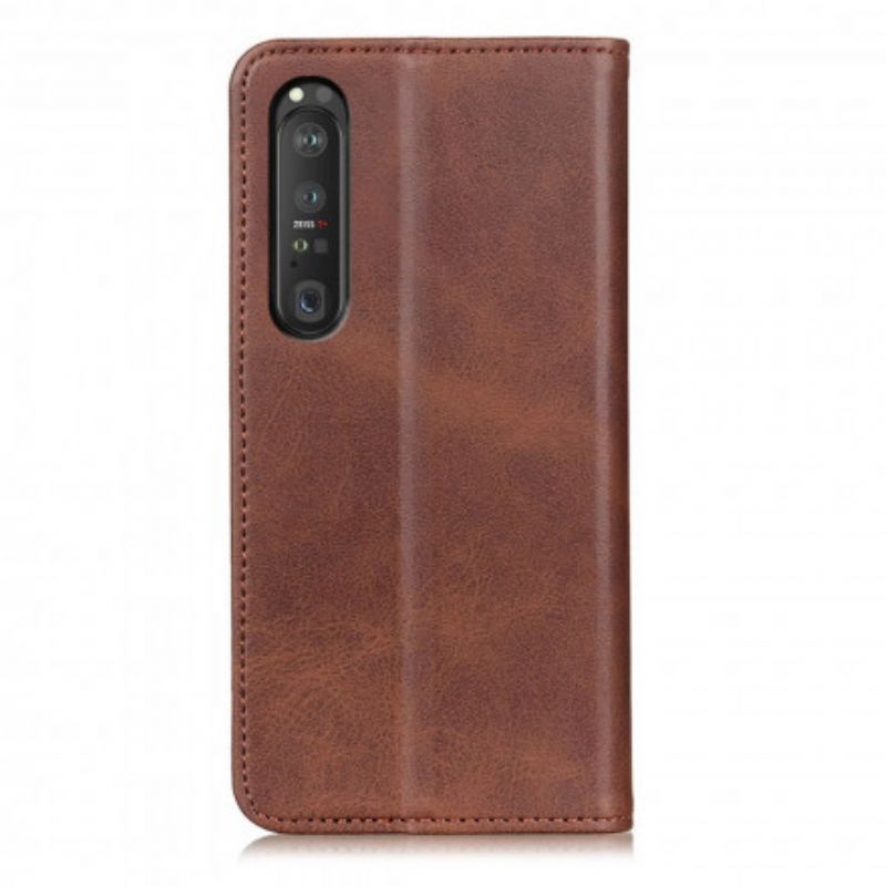 Folio Deksel Til Sony Xperia 1 Iii Split Leather Elegance