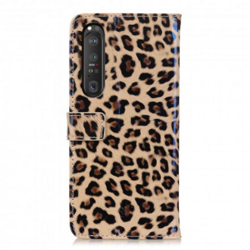 Lærdeksel Folio Deksel Sony Xperia 1 Iii Mobildeksel Leopard