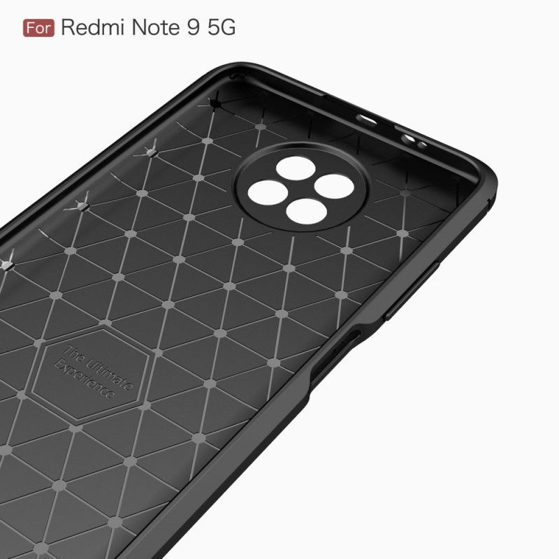 Deksel Xiaomi Redmi Note 9 5G / Note 9T 5G Svart Børstet Karbonfiber