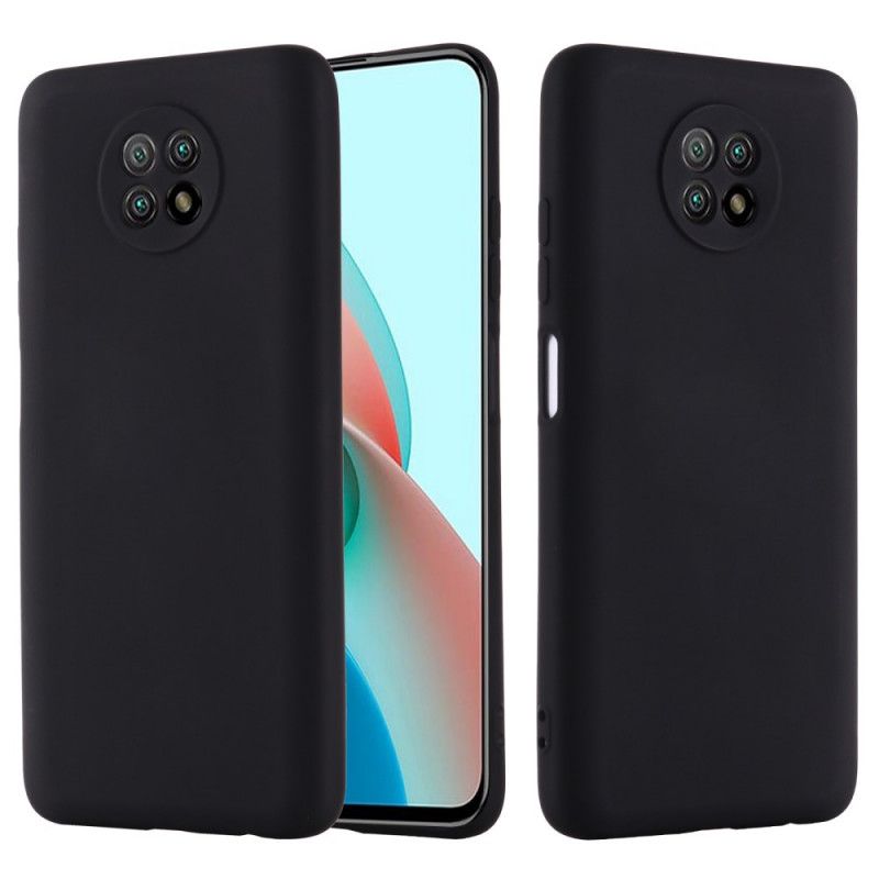 Deksel Xiaomi Redmi Note 9 5G / Note 9T 5G Svart Flytende Silikon Og Stropp