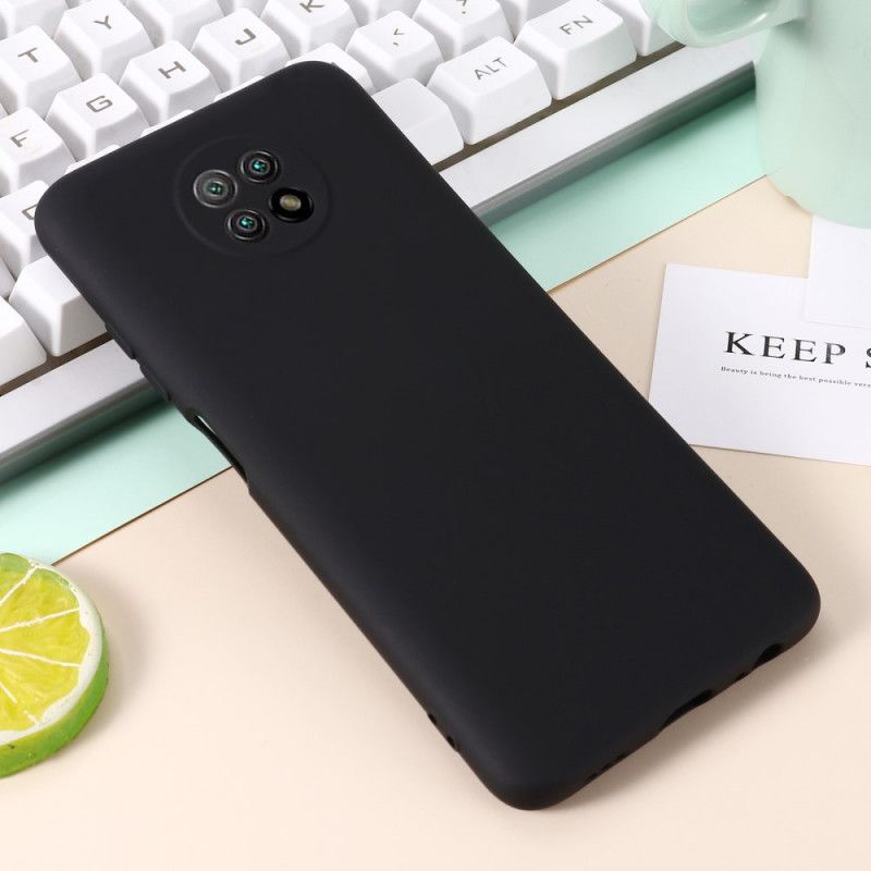 Deksel Xiaomi Redmi Note 9 5G / Note 9T 5G Svart Flytende Silikon Og Stropp