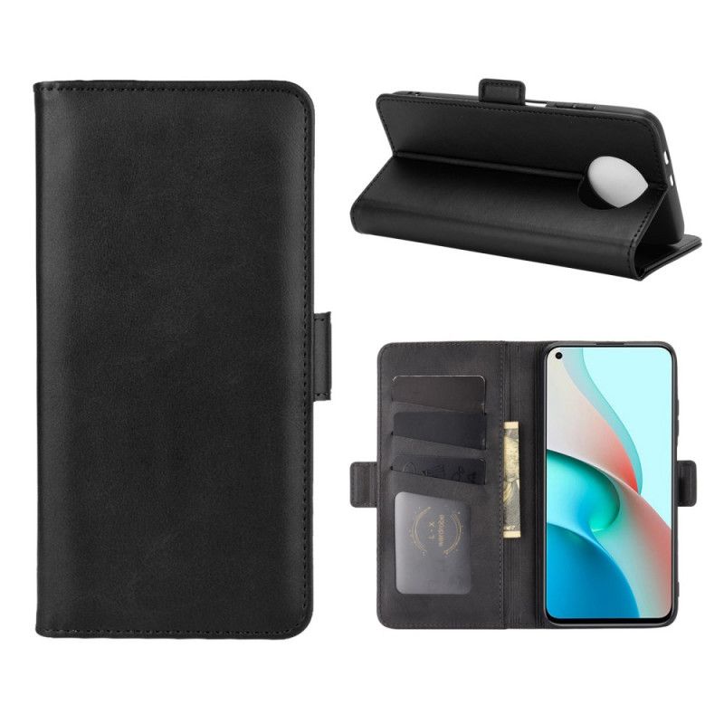 Folio Deksel Xiaomi Redmi Note 9 5G / Note 9T 5G Svart Dobbel Klaff