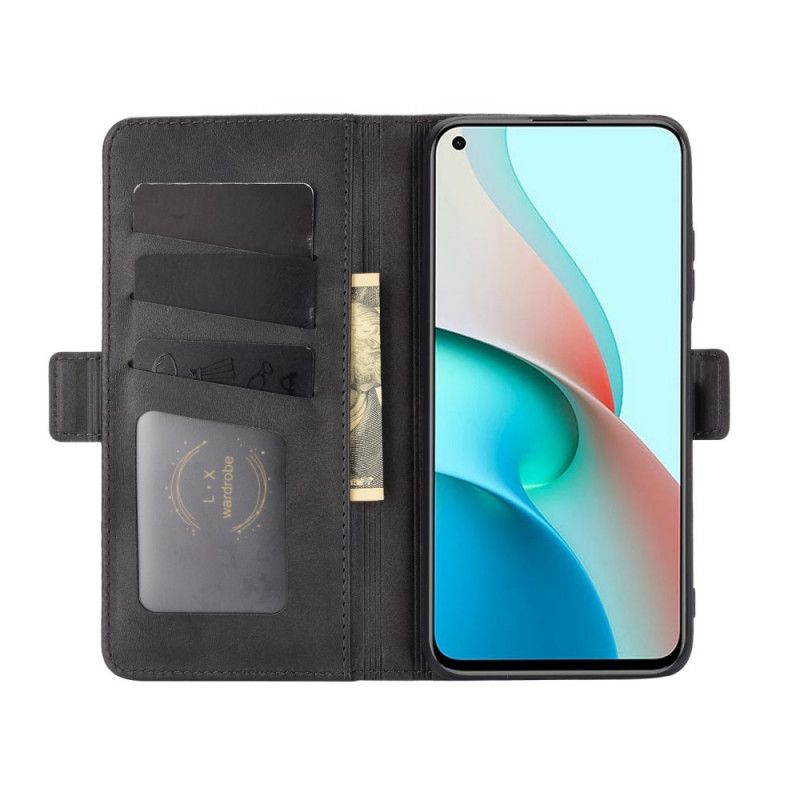 Folio Deksel Xiaomi Redmi Note 9 5G / Note 9T 5G Svart Dobbel Klaff