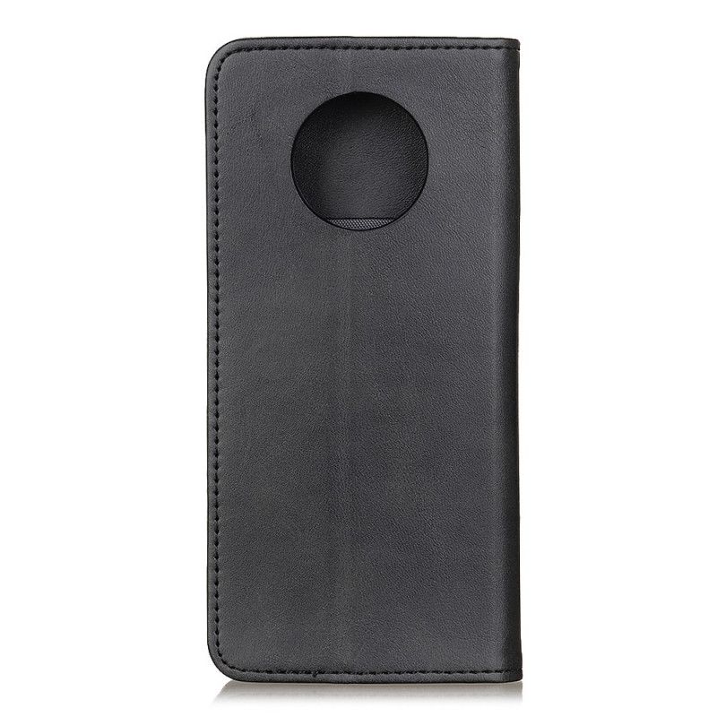 Folio Deksel Xiaomi Redmi Note 9 5G / Note 9T 5G Svart Elegant Delt Skinn