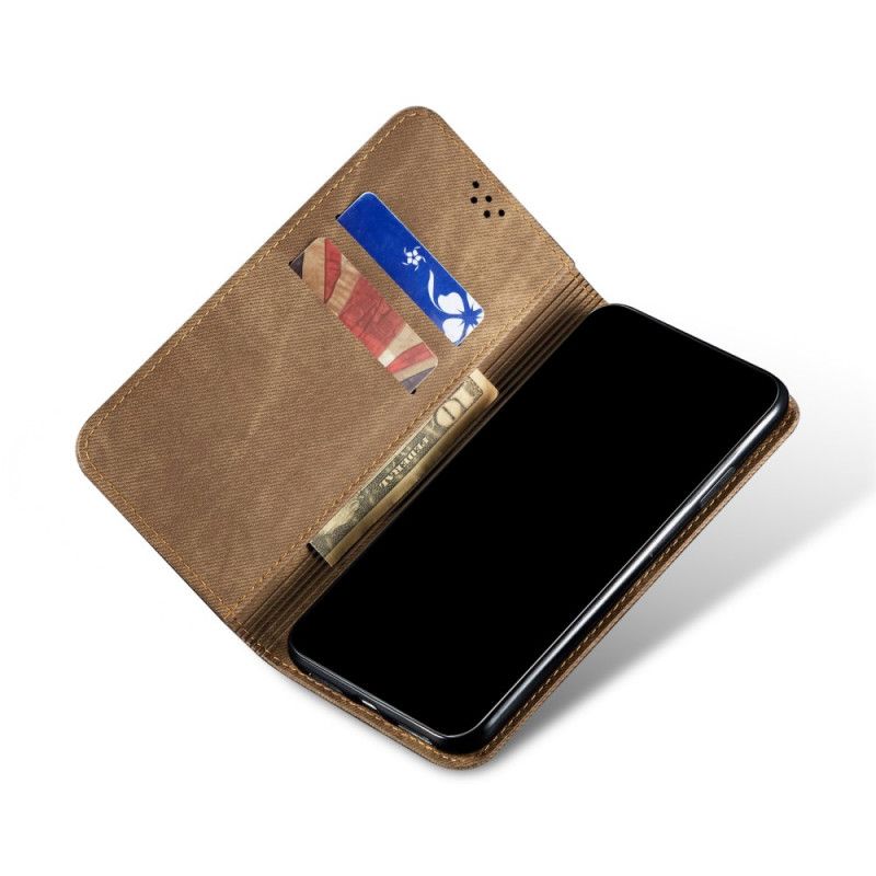 Folio Deksel Xiaomi Redmi Note 9 5G / Note 9T 5G Svart Jeansstoff