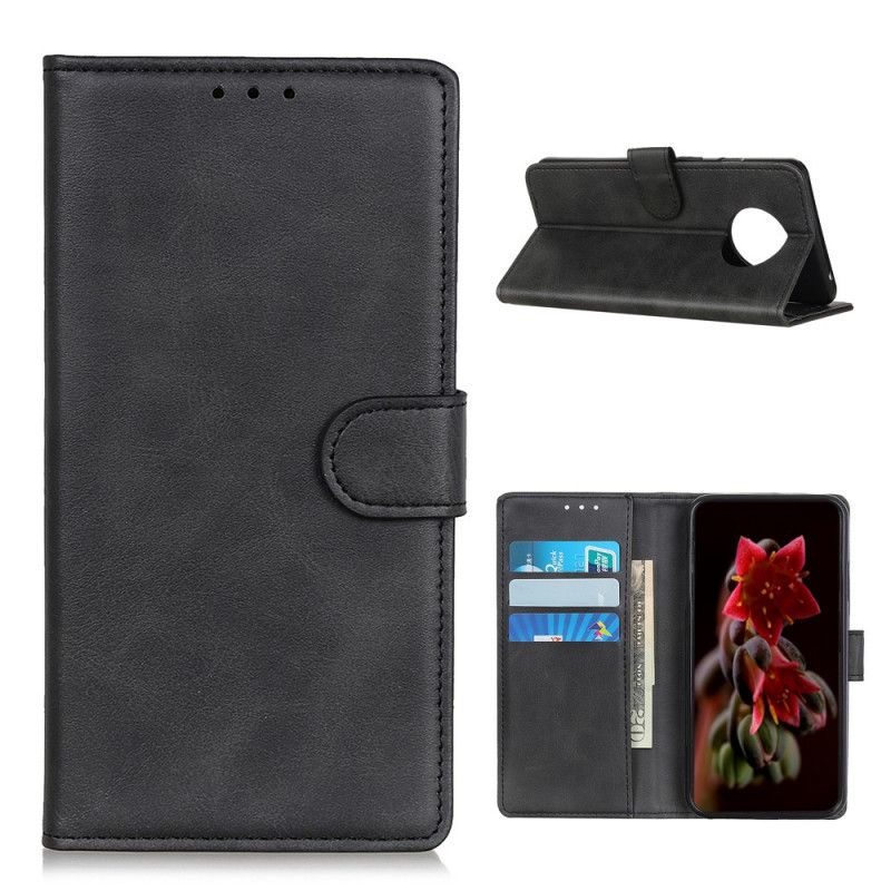 Folio Deksel Xiaomi Redmi Note 9 5G / Note 9T 5G Svart Retro Matt Skinneffekt