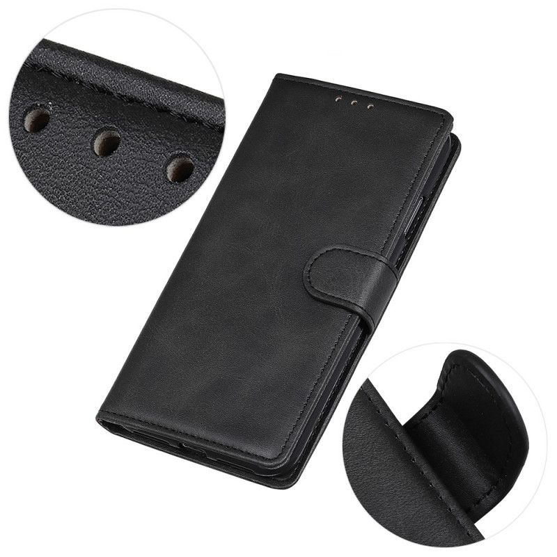 Folio Deksel Xiaomi Redmi Note 9 5G / Note 9T 5G Svart Retro Matt Skinneffekt