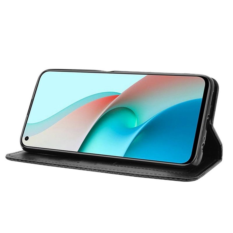 Folio Deksel Xiaomi Redmi Note 9 5G / Note 9T 5G Svart Stilisert Skinneffekt