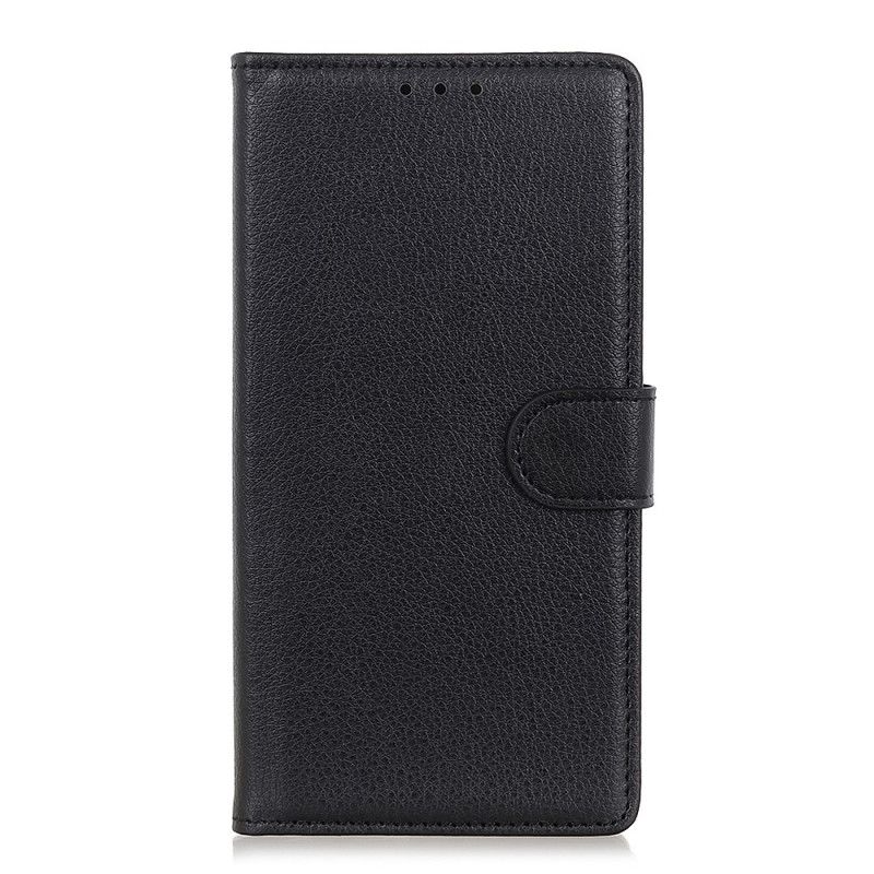 Folio Deksel Xiaomi Redmi Note 9 5G / Note 9T 5G Svart Tradisjonell Litchi