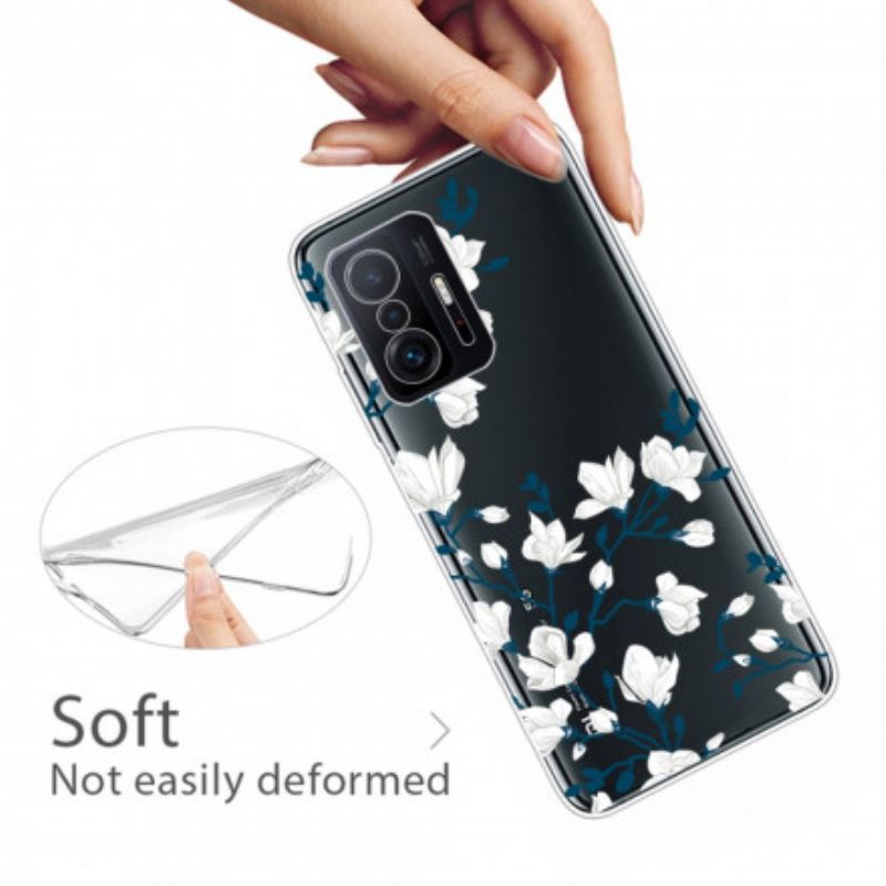 Deksel Xiaomi Mi 11t / 11t Pro Hvite Blomster