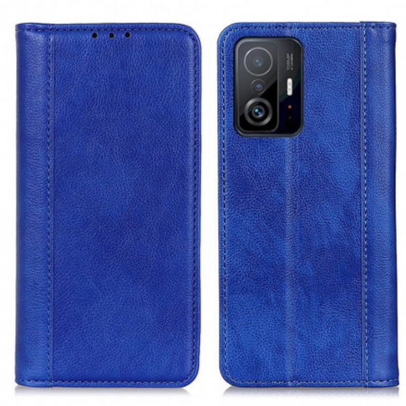 Folio Deksel Lær Xiaomi Mi 11t / 11t Pro Mobildeksel Elegance Split Litchi Leather