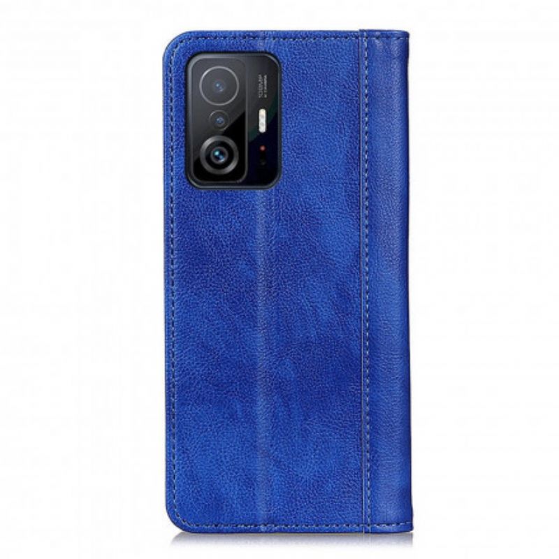 Folio Deksel Lær Xiaomi Mi 11t / 11t Pro Mobildeksel Elegance Split Litchi Leather