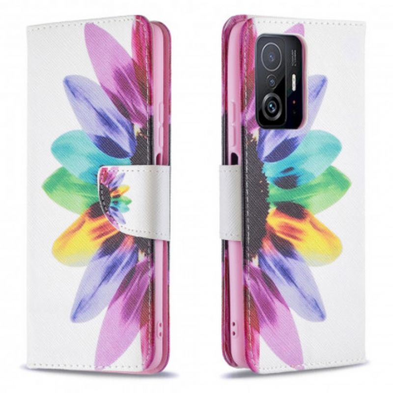 Folio Deksel Til Xiaomi Mi 11t / 11t Pro Blomsterakvarell