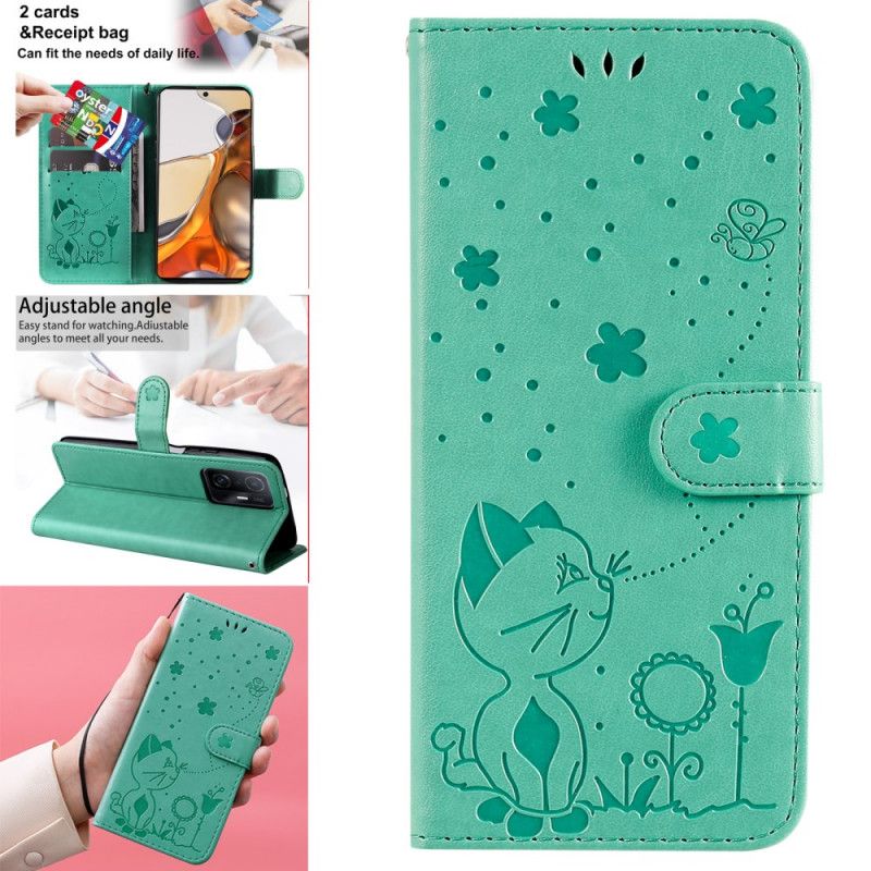 Folio Deksel Til Xiaomi Mi 11t / 11t Pro Cat And Bee Thong