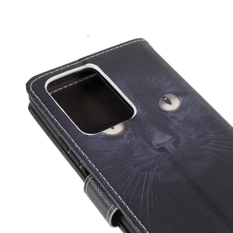 Folio Deksel Xiaomi Mi 11t / 11t Pro Black Strappy Cat Eyes