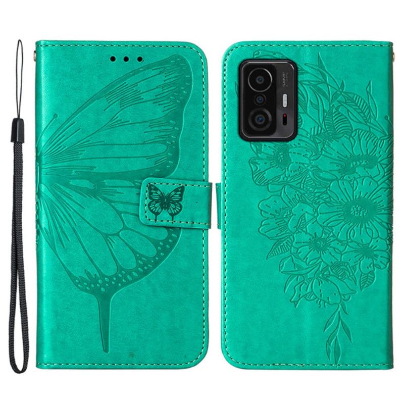 Folio Deksel Xiaomi Mi 11t / 11t Pro Butterfly Design Beskyttelse Deksel